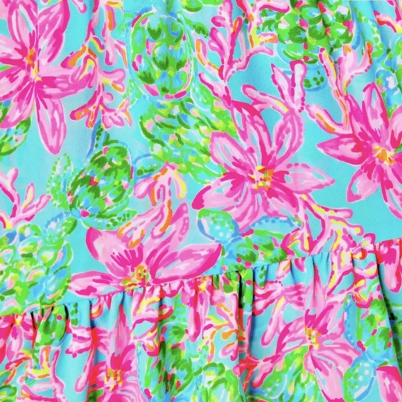 Lilly Pulitzer Pamelyn Lileeze Halter dress  Surf blue so Shellegant - Picture 6 of 6